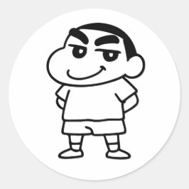 Adesivo Shinchan Black and white Line art