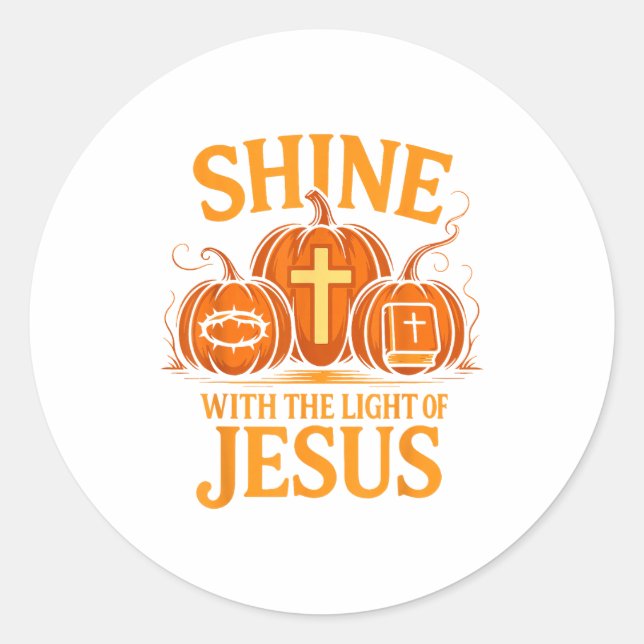 Adesivo Shine With The Light Of Jesus Christian Halloween  (Frente)