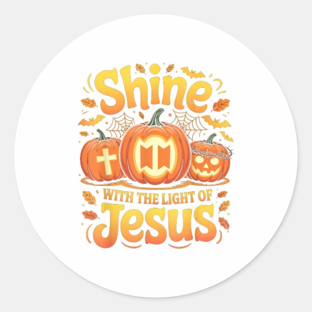 Adesivo Shine With The Light Of Jesus Christian Halloween  (Frente)