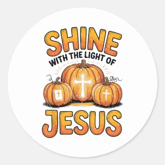 Adesivo Shine With The Light Of Jesus Halloween Christian  (Frente)