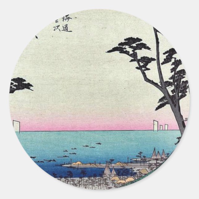 Adesivo Shirasuka por Ando, Hiroshige Ukiyoe (Frente)