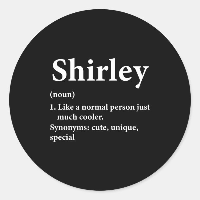 Adesivo Shirley Name Definition Funny D  (Frente)