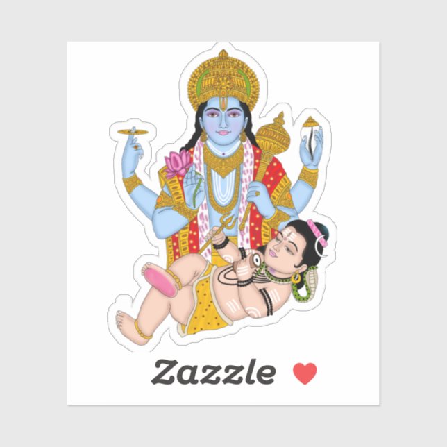 Adesivo Shiva & Vishnu Stickers – Divine Spiritual Sticker (Folha)