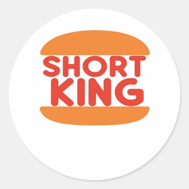 Adesivo Short King Funny Minimal Design (Frente)