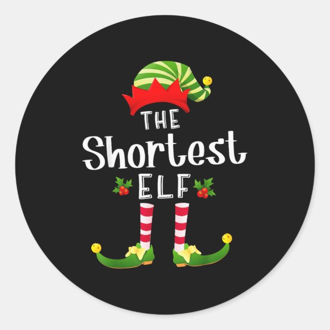 Adesivo Shortest Christmas Elf Matching Pajama X-mas Party (Frente)