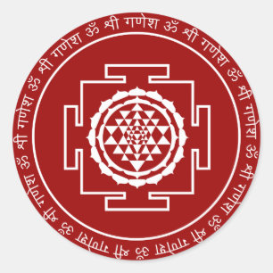 Adesivo Shree espiritual customizável Yantra