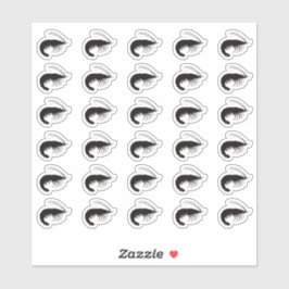 Adesivo Shrimp Wedding Place Card Food Meal Menu Choice