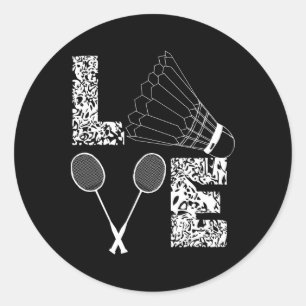 Adesivo Shuttle Love Badminton Lover Racquet Smashs