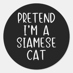 Adesivo Siamês Cat Costume Halloween Lpreguiçoso