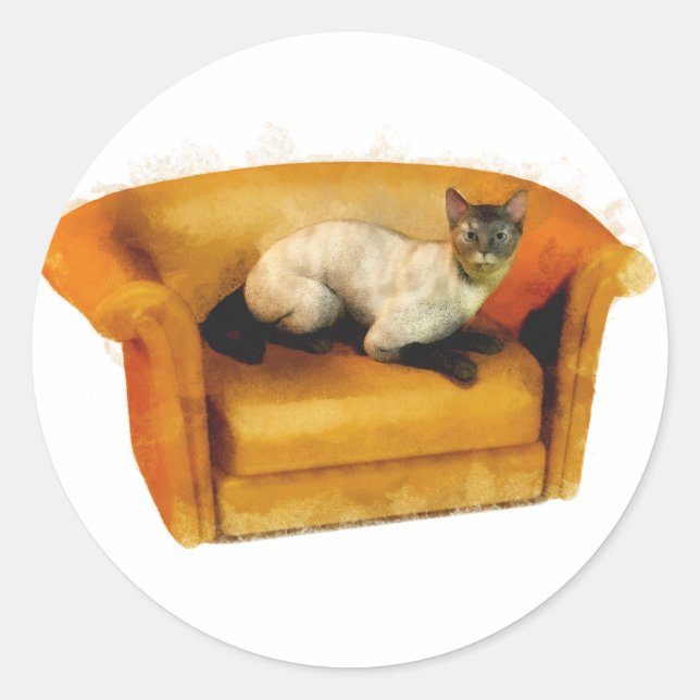 Adesivo Siamese Couch Cat (Frente)