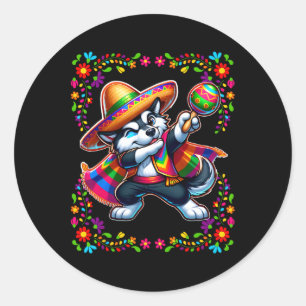 Adesivo Siberian Husky Cinco De Mayo Pet Lover Engraçado C