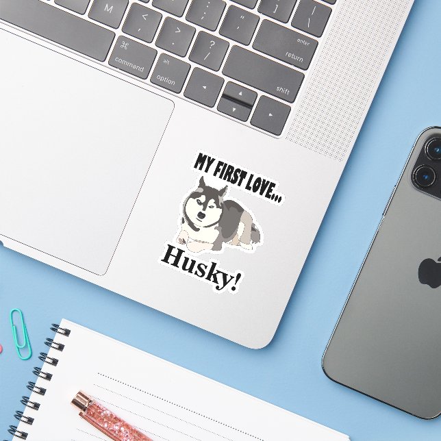 Adesivo Siberian Husky Dog Pet Siberian Husky (Notebook com iPhone)