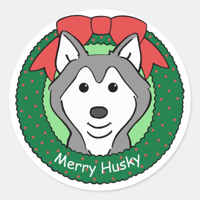 Adesivo Siberian Husky Natal (Frente)