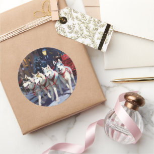 Adesivo Siberian Husky Natal Fesason