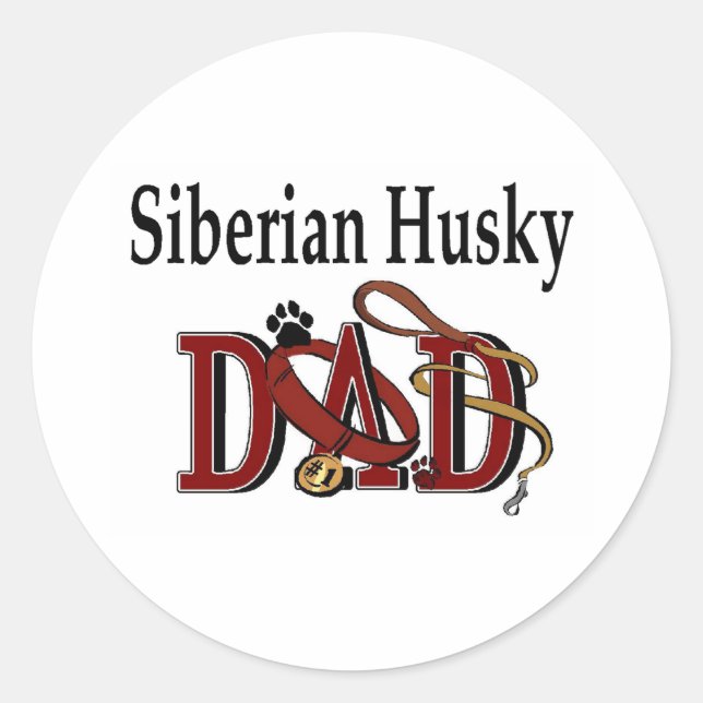 Adesivo Siberian Husky Pai Sticker (Frente)