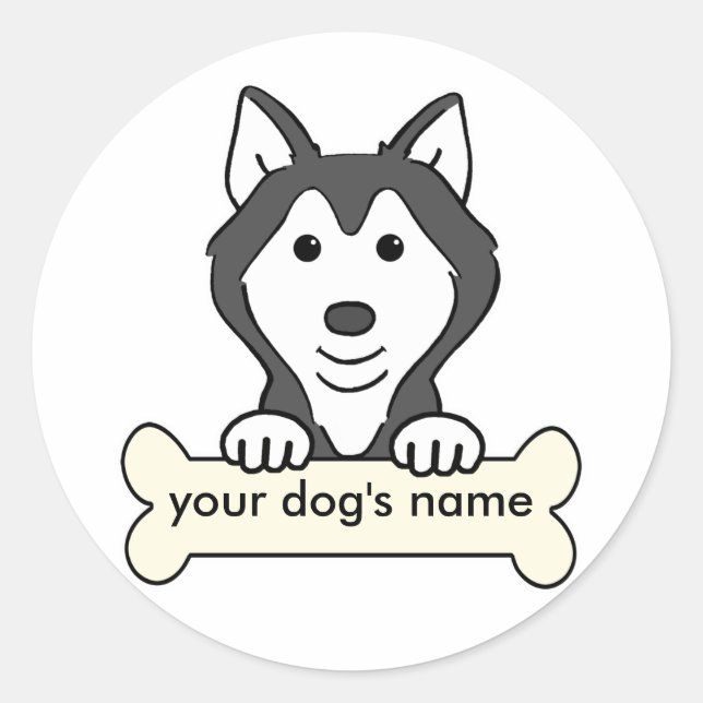 Adesivo Siberian Husky Personalizado (Frente)