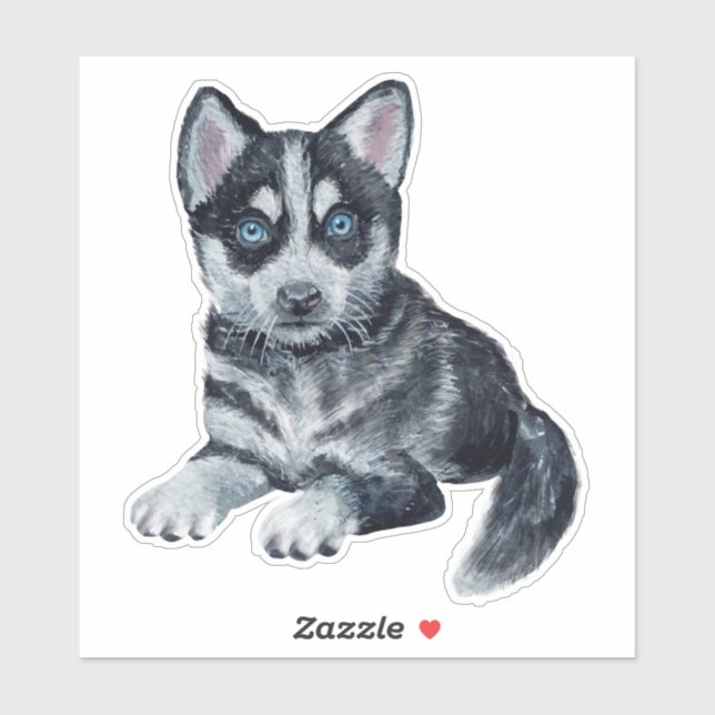 Adesivo Siberian Husky Puppy Cartoon Dog Sticker (Folha)