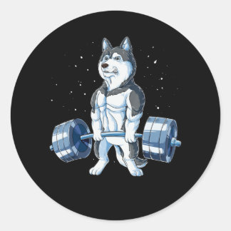 Adesivo Siberian Husky Weky Levantando Homens Engraçados