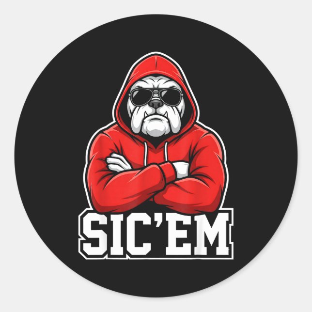 Adesivo Sic'em Bulldogs Graphic Men Women Kid Boy Girl  (Frente)
