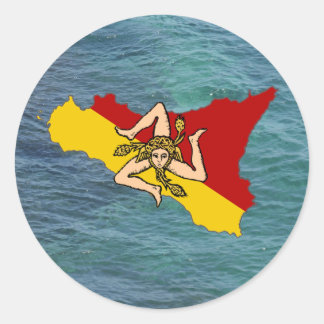 Adesivo Sicília e Trinacria sobre o mar