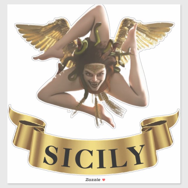 Adesivo Sicilia Sicilia Sicily Trinacria - Símbolo Sticker (Folha)