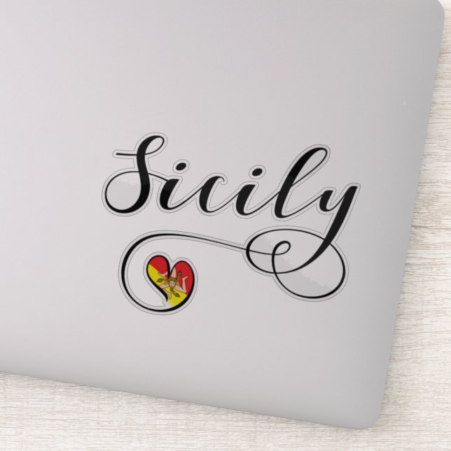 Adesivo Sicilian Heart Flag, Sicília (Detalhe)