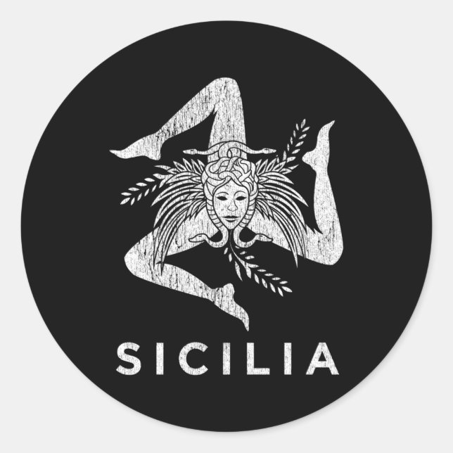 Adesivo Sicilian Pride Sicilia Sicilia Sicilian Flag Trina (Frente)