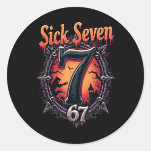 Adesivo Sick Seven 67 Fantasia de Halloween Diversão Desi 