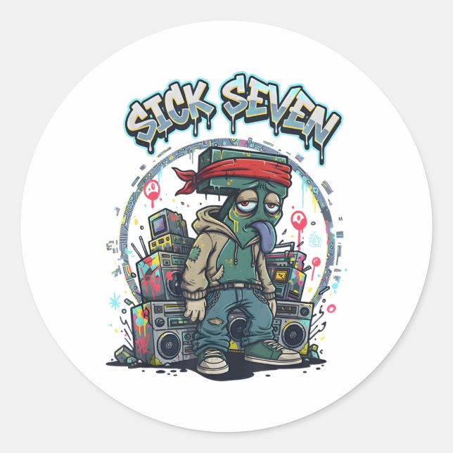 Adesivo Sick Seven 67 Graffiti Meme Six Seven Fun Street U (Frente)
