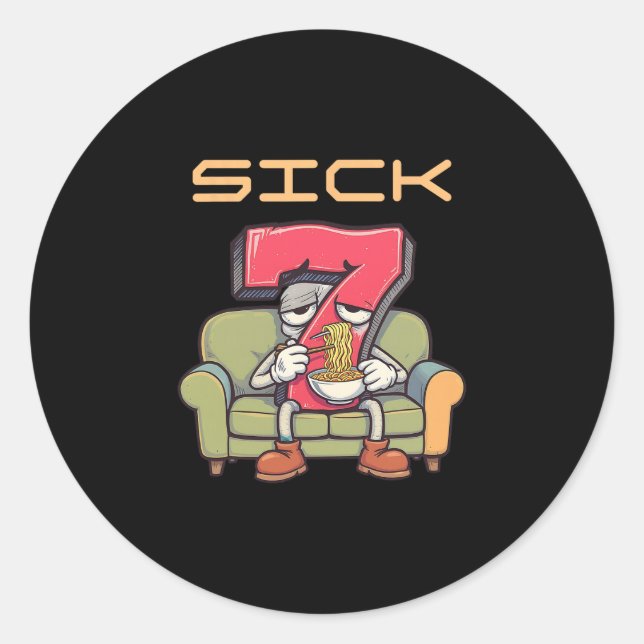 Adesivo Sick Seven 67 Meme Six Seven 1  (Frente)