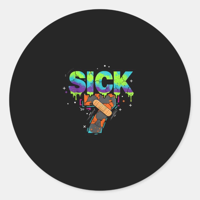 Adesivo Sick Seven Meme Graffiti Drip Fun Wordplay  (Frente)