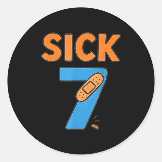 Adesivo Sick Seven Meme Tee Six Seven Fun Wordplay  (Frente)