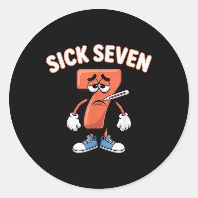 Adesivo Sick Seven Meme Tee Six Seven Fun Wordplay _6  (Frente)