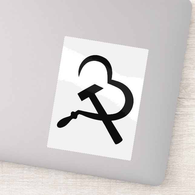 Adesivo Sickle And Hammer, Heart, Love, Communism (Detalhe)