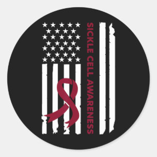 Adesivo Sickle Cell Awarness Mont Burgundy Ribbon American