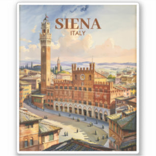 Adesivo Siena Itália Viagem Vintage Piazza del Campo Perso
