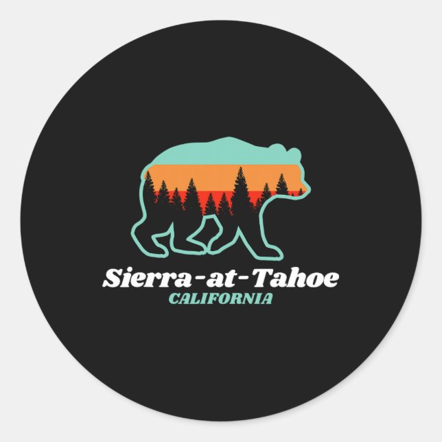 Adesivo Sierra-at-tahoe Skiing Snowboard California Bea (Frente)