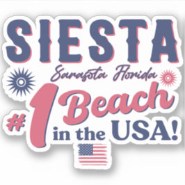 Adesivo Siesta Key Florida Vintage Souvenir FL Retro Beach