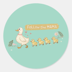 Adesivo Siga a família Mama Cute Duck
