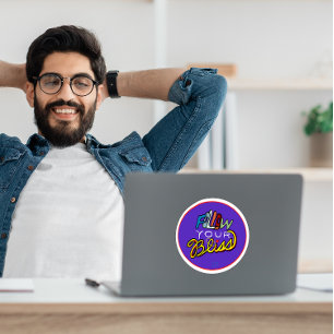 Adesivo Siga a sua felicidade - Impressão de arte motivaci