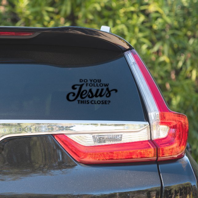 Adesivo Siga Jesus Este Carro Cristão Muito Engraçado? (Lado do carro)