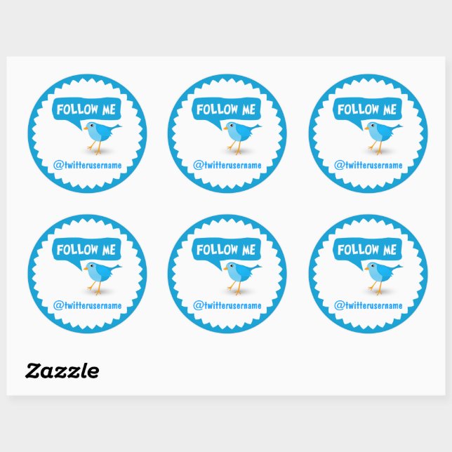 Adesivo Siga-Me No Twitter Blue Bird Legal Stickers (Folha)