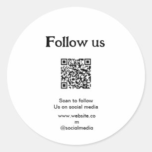 Adesivo Siga-nos nas redes sociais, leia o código QR para