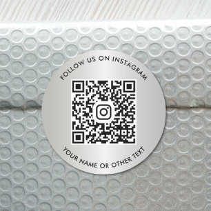 Adesivo Siga-nos no Código QR do Instagram Prata
