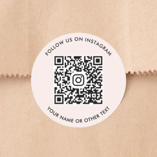 Adesivo Siga-nos no Código QR do Instagram Rosa