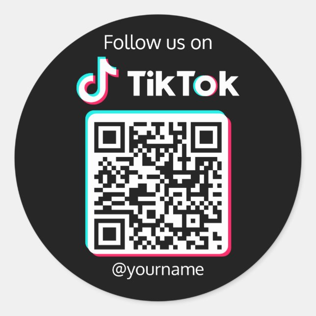 Adesivo Siga-nos no código QR do TikTok Social Media (Frente)