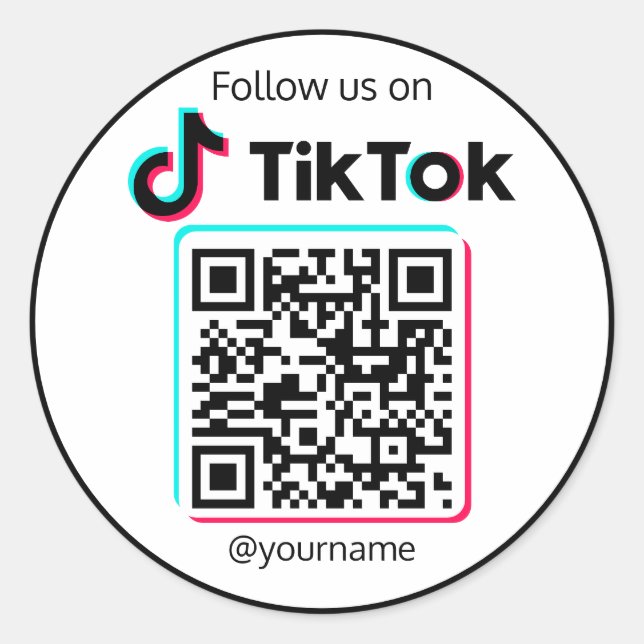 Adesivo Siga-nos no código QR do TikTok Social Media (Frente)