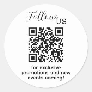 Adesivo Siga-nos o Minimalista Moderno com o código QR
