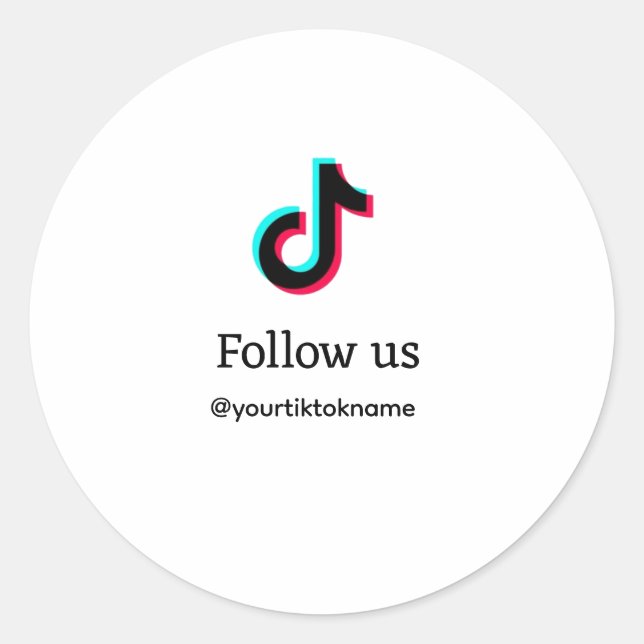 Adesivo siga-nos tiktok username social media add texto QR (Frente)
