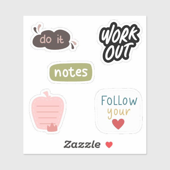 Adesivo Siga suas letras bonitinhas cardíacas Scrapbooboob (Folha)